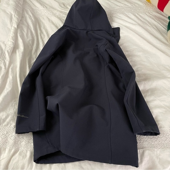 Eddie Bauer LARGE Windfoil Elite women's Trench coat Navy Blue Fleece Thermal - Picture 4 of 10